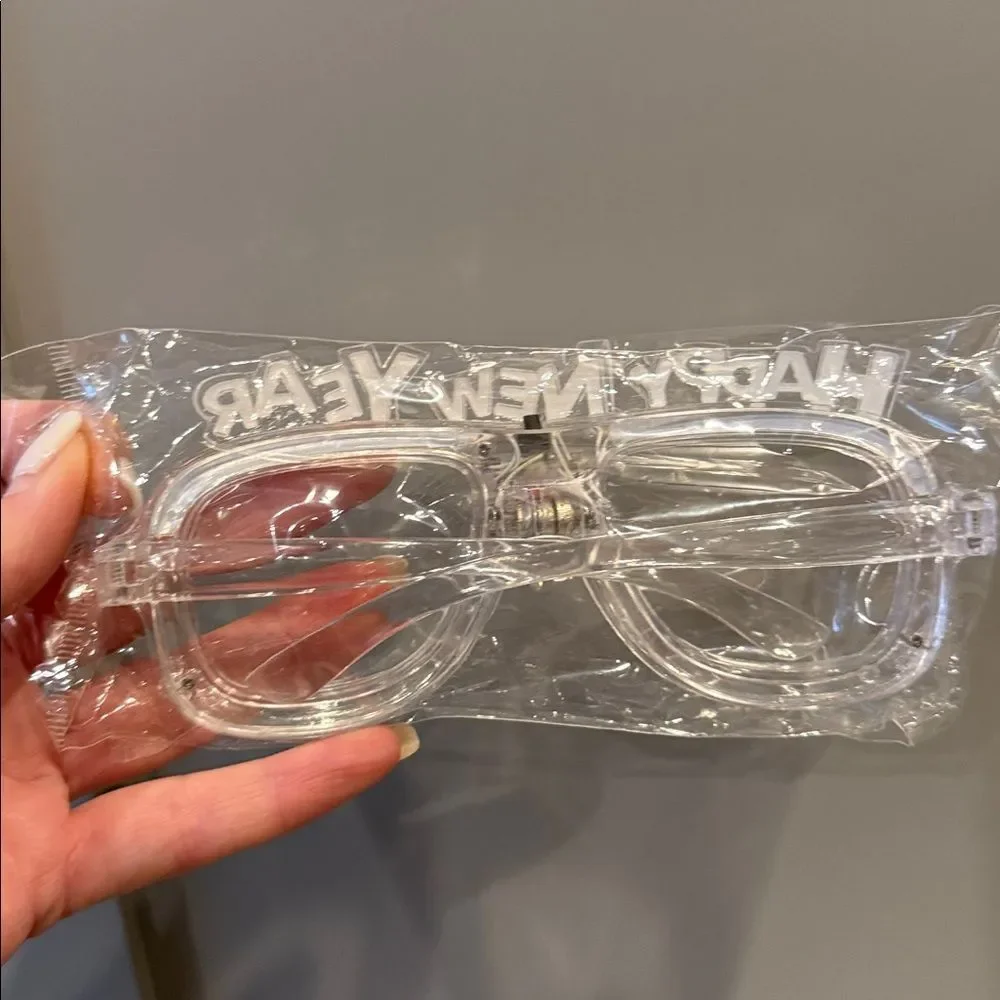 Festive New Year Party Glasses - Clear and Red light up 4